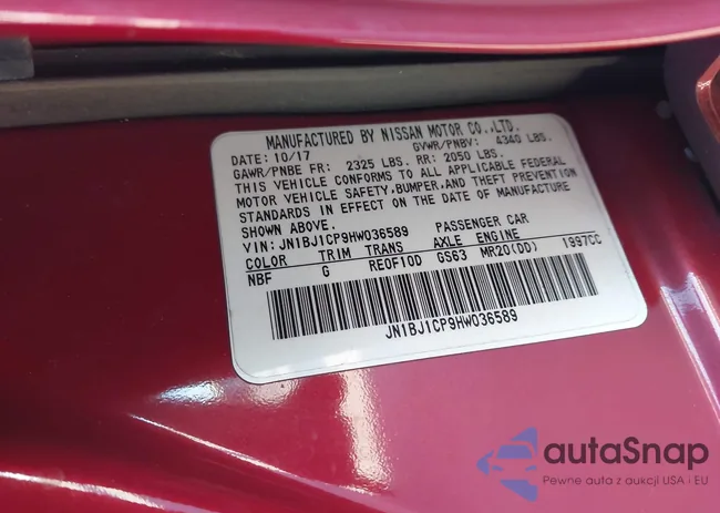 JN1BJ1CP9HW036589: 43658386