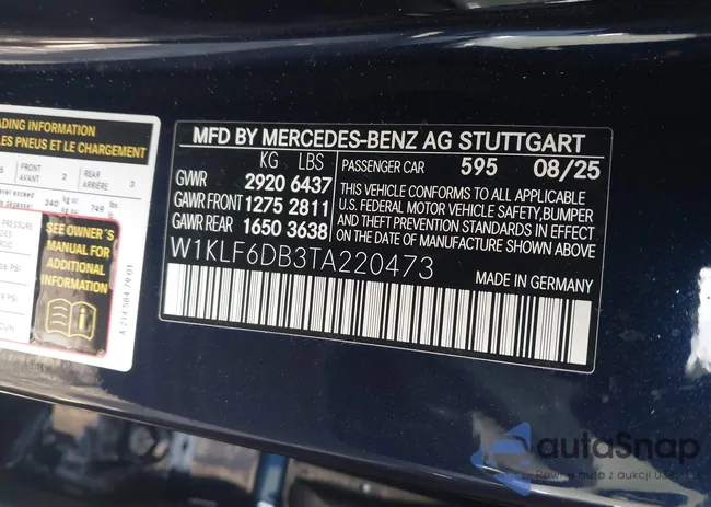 W1KLF6DB3TA220473: 43658468