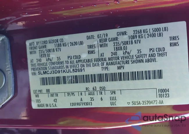 5LMCJ3D91KUL52691: 43658631