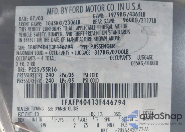 1FAFP40413F446794: 43658773