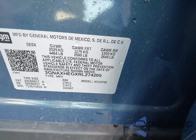 3GNAXHEGXRL274205: 43659256