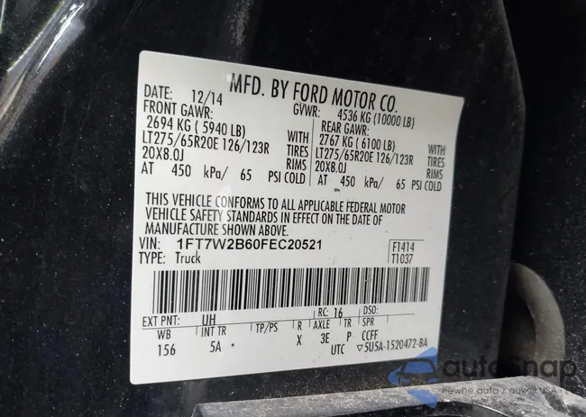 1FT7W2B60FEC20521: 43659278