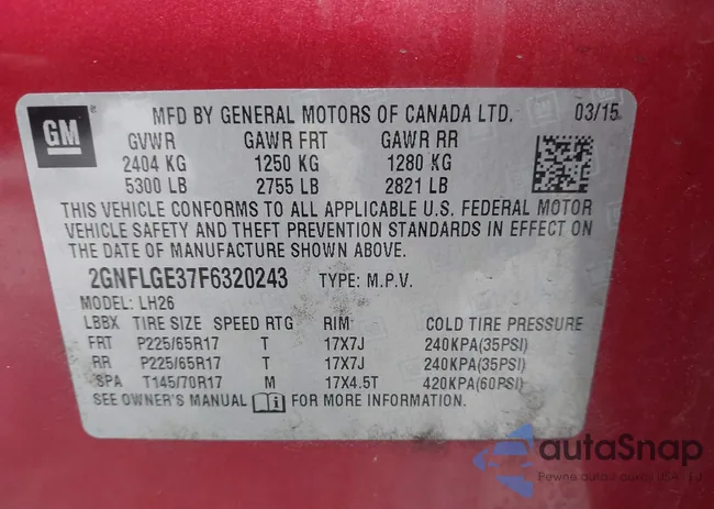 2GNFLGE37F6320243: 43659475