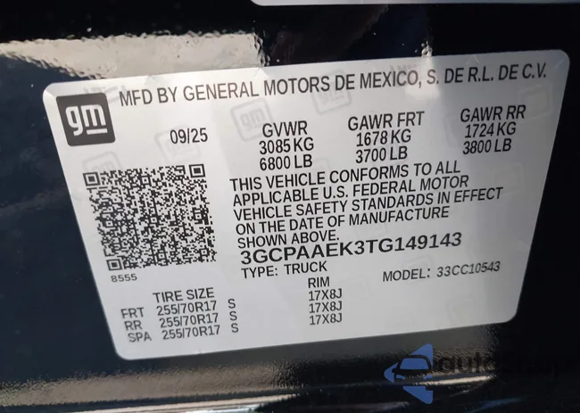 3GCPAAEK3TG149143: 43659731