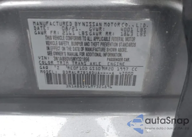 3N1AB8DV6MY321896: 43659095