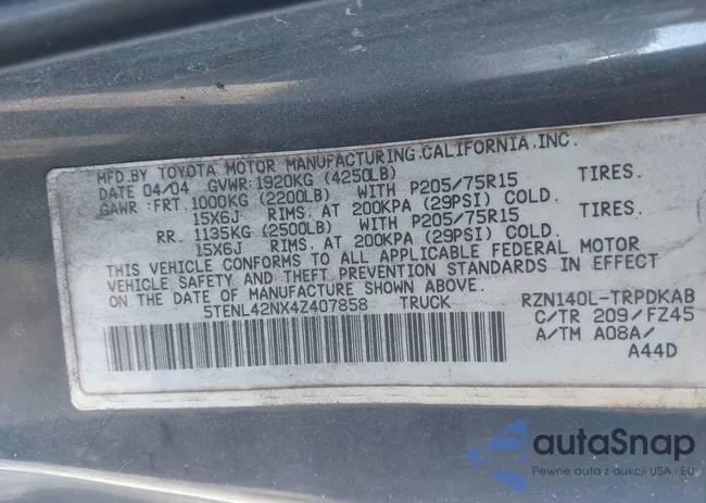 5TENL42NX4Z407858: 43659140