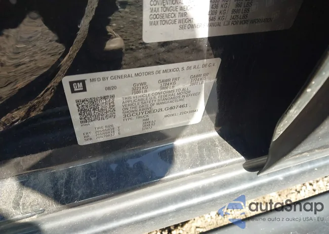 3GCUYDED2LG407461: 43660301