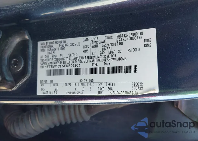 1FTEW1CF5FKE09201: 43660475