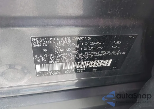 JTMG1RFV2KD021916: 43660482