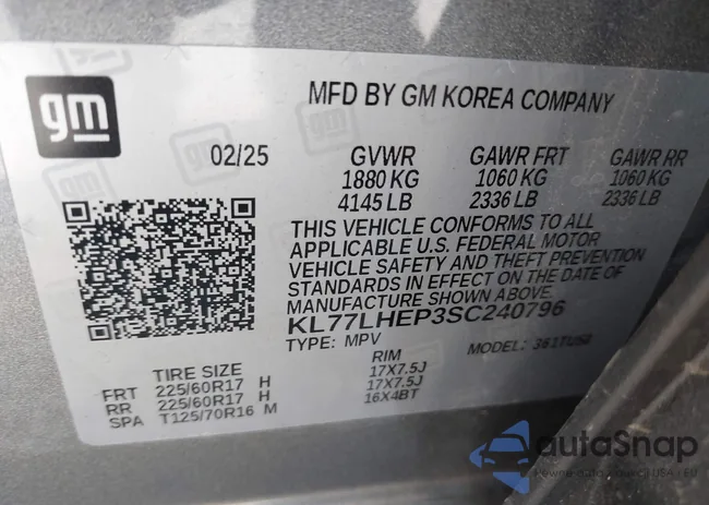 KL77LHEP3SC240796: 43660732