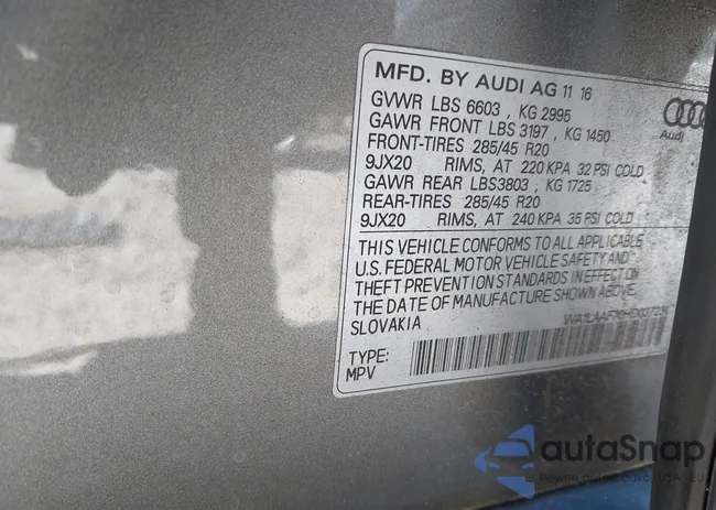 WA1LAAF70HD037231: 43660062