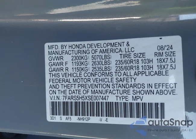 7FARS5H5XSE007447: 43660169