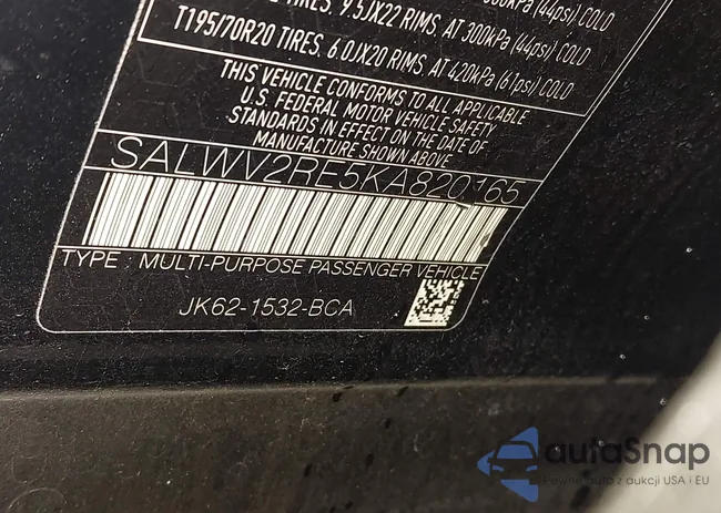 SALWV2RE5KA820165: 43661209