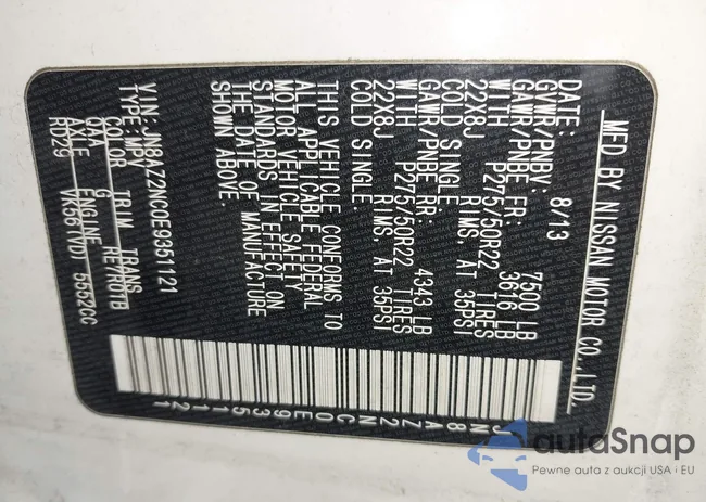 JN8AZ2NC0E9351121: 43661299