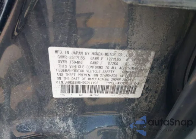 JHMGE8H54DC011102: 43661458