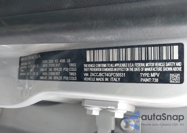 ZACCJBCT4GPC56531: 43661702