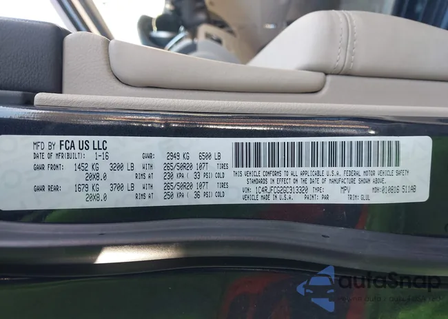 1C4RJFCG2GC313320: 43660785