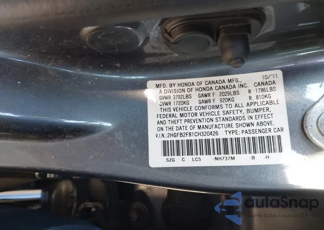 2HGFB2F81CH320426: 43660788