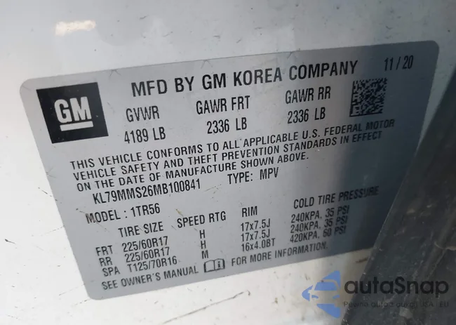 KL79MMS26MB100841: 43660812