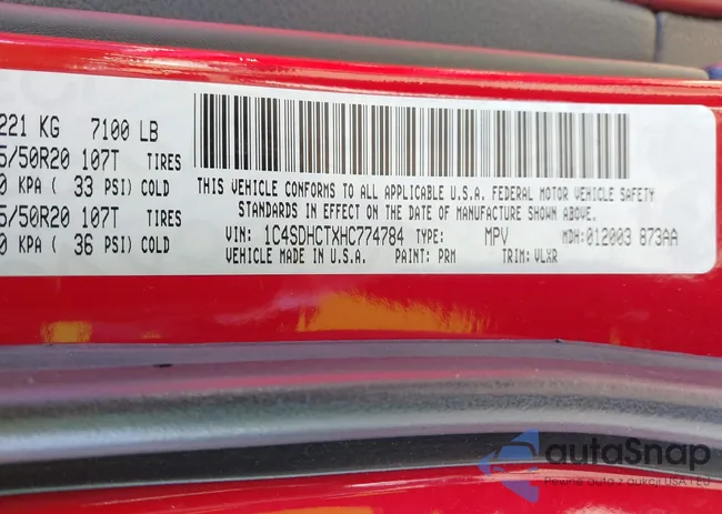 1C4SDHCTXHC774784: 43660846