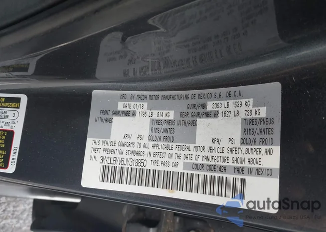 3MYDLBYV6JY318850: 43660876