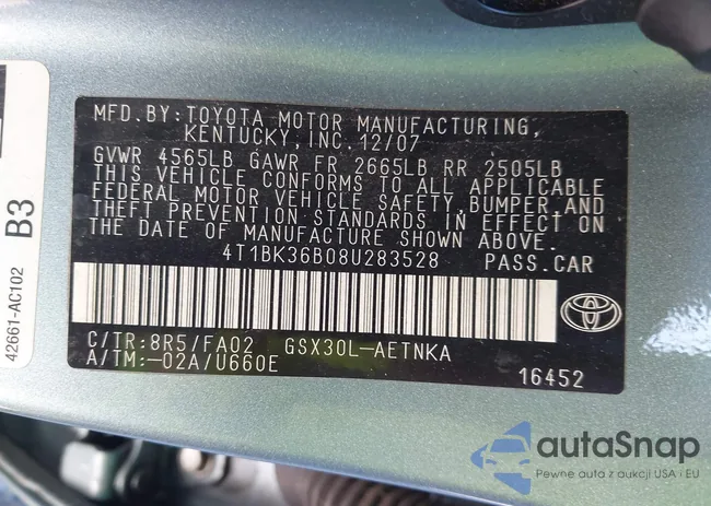 4T1BK36B08U283528: 43660894