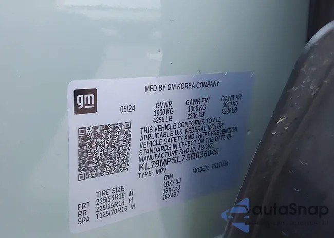 KL79MPSL7SB026045: 43660917