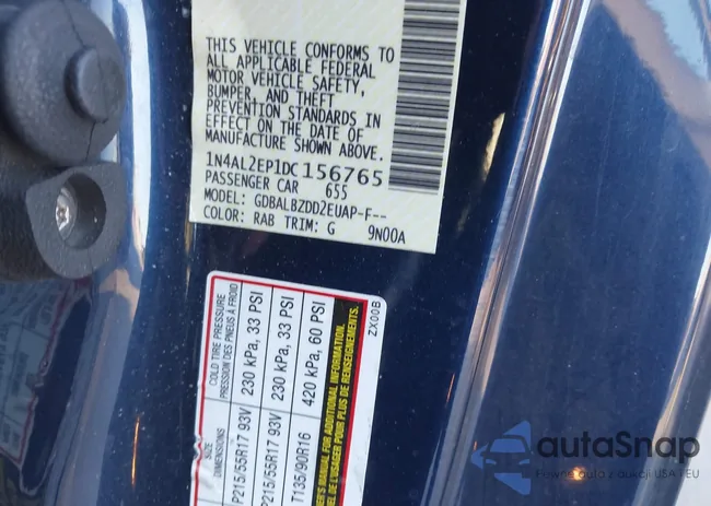 1N4AL2EP1DC156765: 43660955