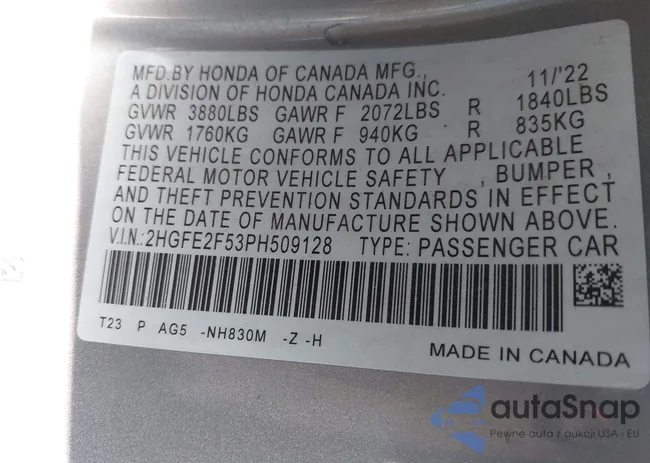 2HGFE2F53PH509128: 43660978