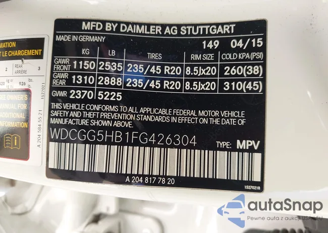 WDCGG5HB1FG426304: 43661052