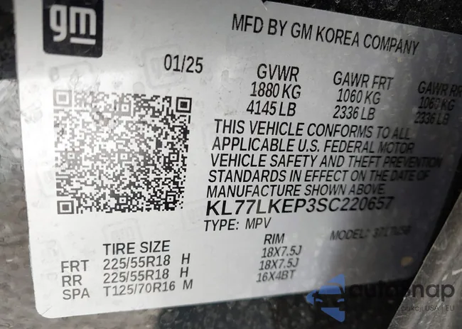 KL77LKEP3SC220657: 43661133