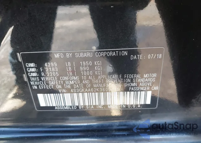 4S3GKAA62K3600845: 43662198