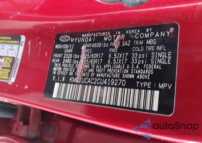 KM8JUCAC2CU419270: 43662329