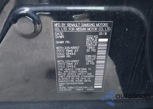 KNMAT2MV6GP678198: 43662333