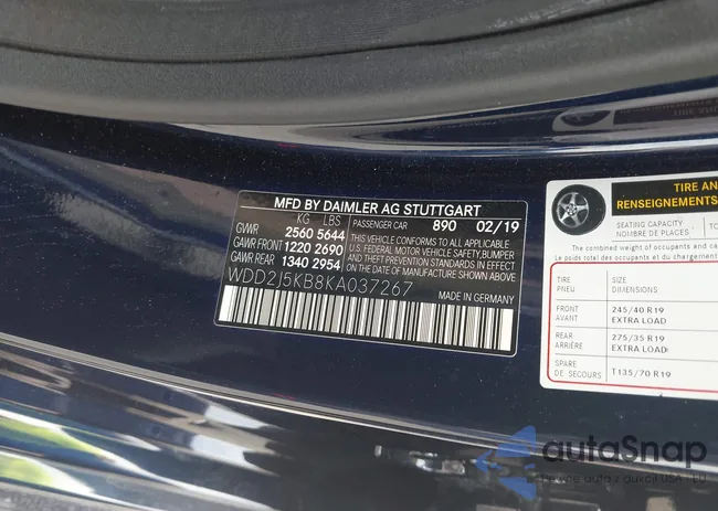 WDD2J5KB8KA037267: 43662427