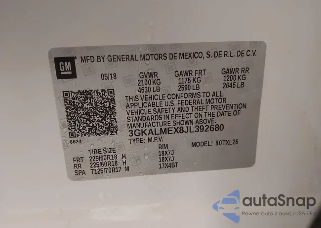 3GKALMEX8JL392680: 43662451