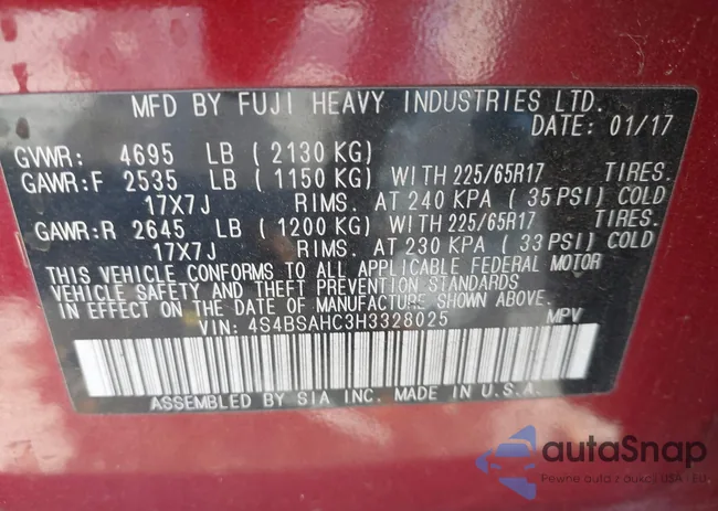 4S4BSAHC3H3328025: 43662452