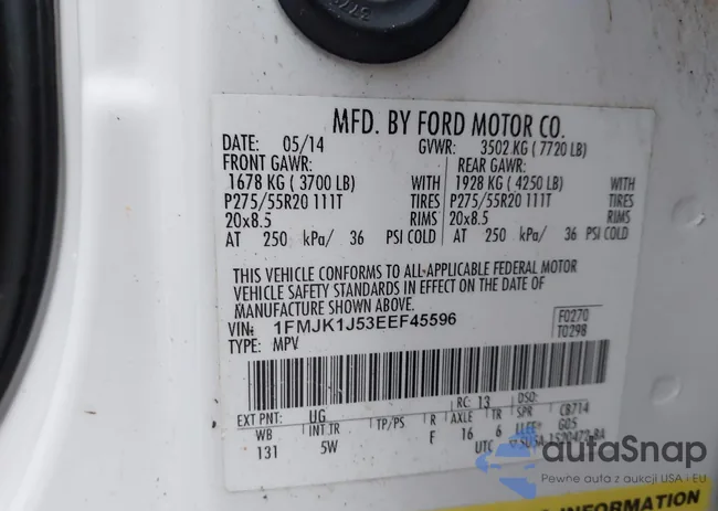 1FMJK1J53EEF45596: 43662521