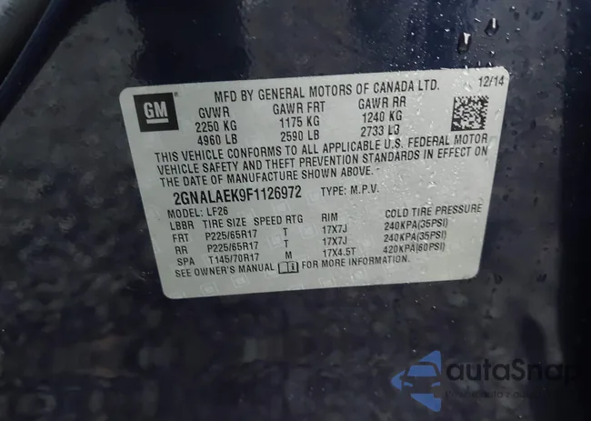 2GNALAEK9F1126972: 43662568