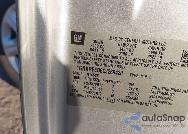 1GNKRFED6CJ269428: 43661775