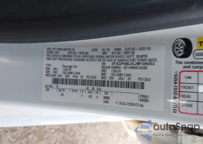 3FADP4BJXJM109953: 43661997