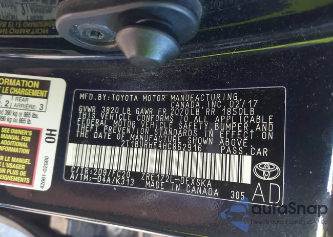 2T1BURHE4HC862916: 43662064