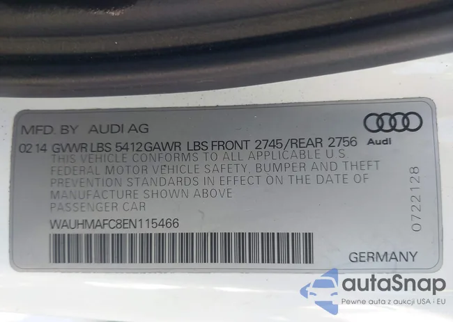 WAUHMAFC8EN115466: 43662078