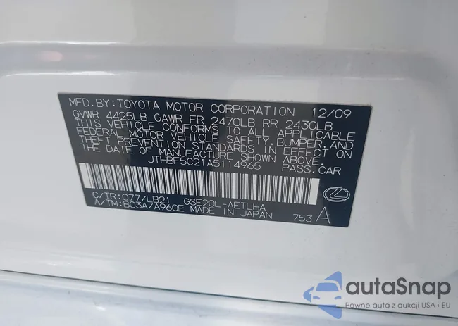 JTHBF5C21A5114965: 43663489