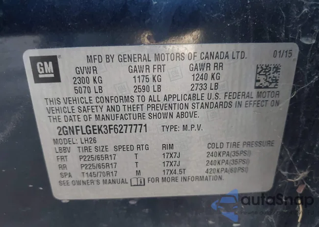 2GNFLGEK3F6277771: 43663507