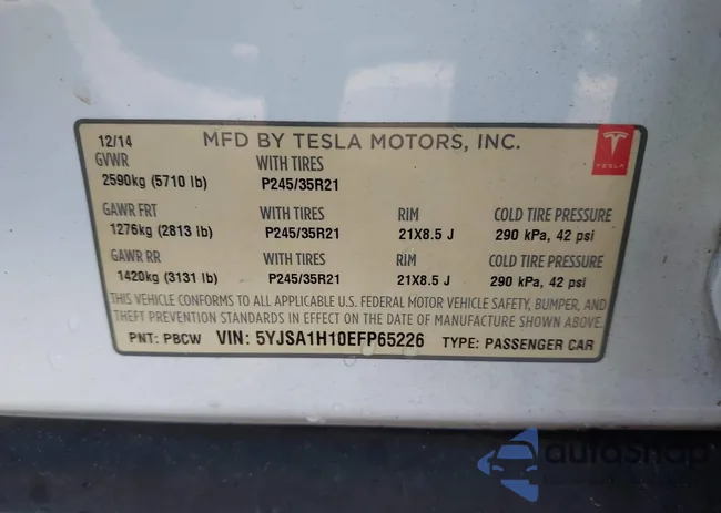 5YJSA1H10EFP65226: 43663575