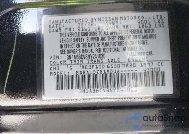 3N1AB8CV8NY241020: 43663591