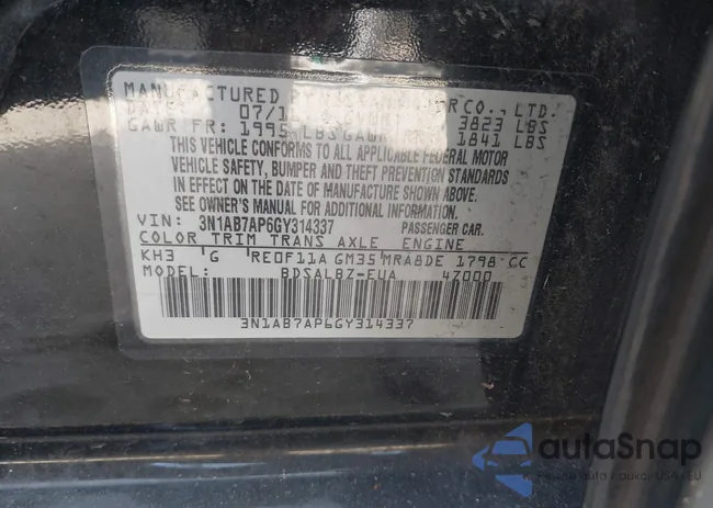 3N1AB7AP6GY314337: 43663657