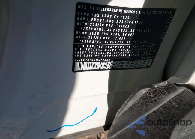 3VVRX7B25NM072893: 43663715