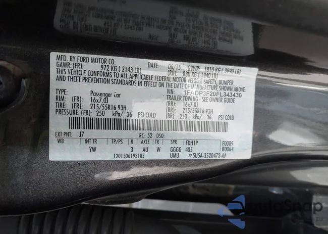 1FADP3F20FL343430: 43663731